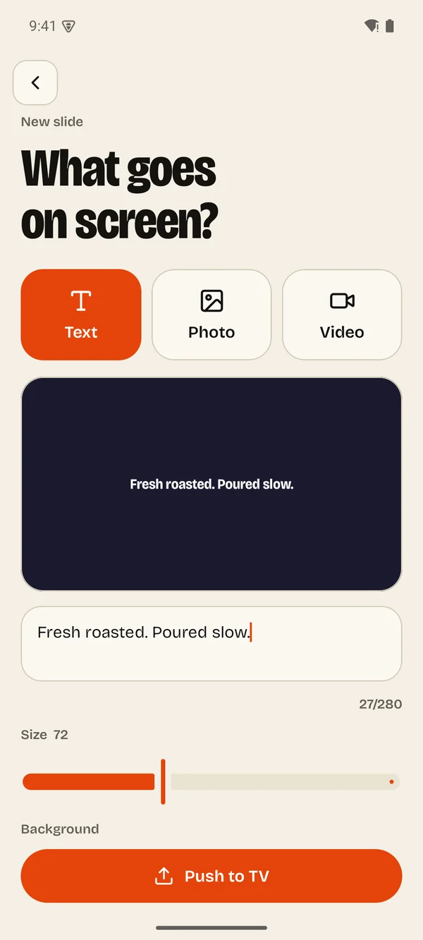 Writing a slide on the phone